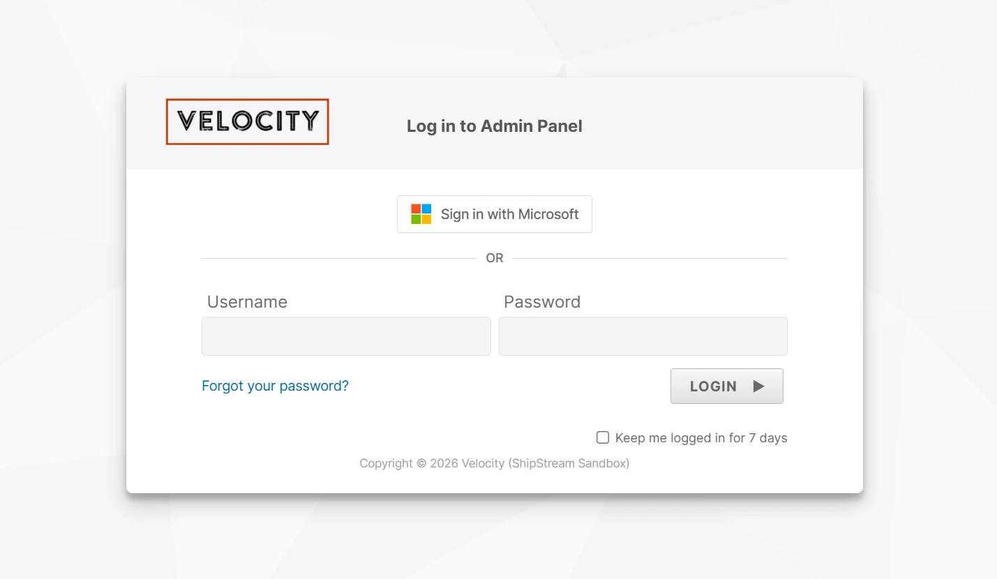 Social Login button with Microsoft enabled