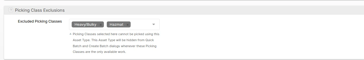 Picking Class Exclusions on the Asset Type edit form